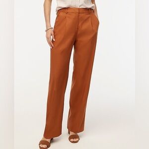 J.Crew Linen-blend wide-leg pleated trouser pant size 18 NWT